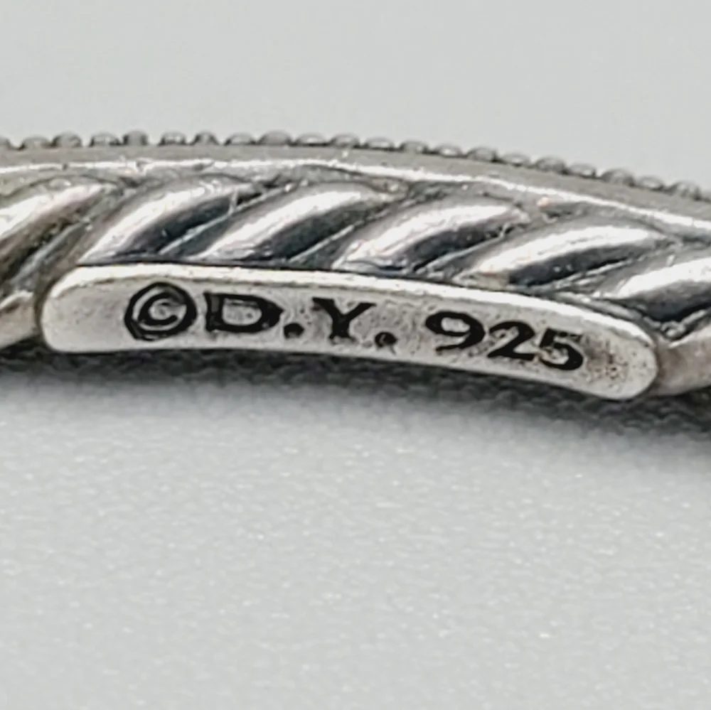 David Yurman Large Midnight Melange Hoop Earrings With Diamonds - Picture 11 of 12